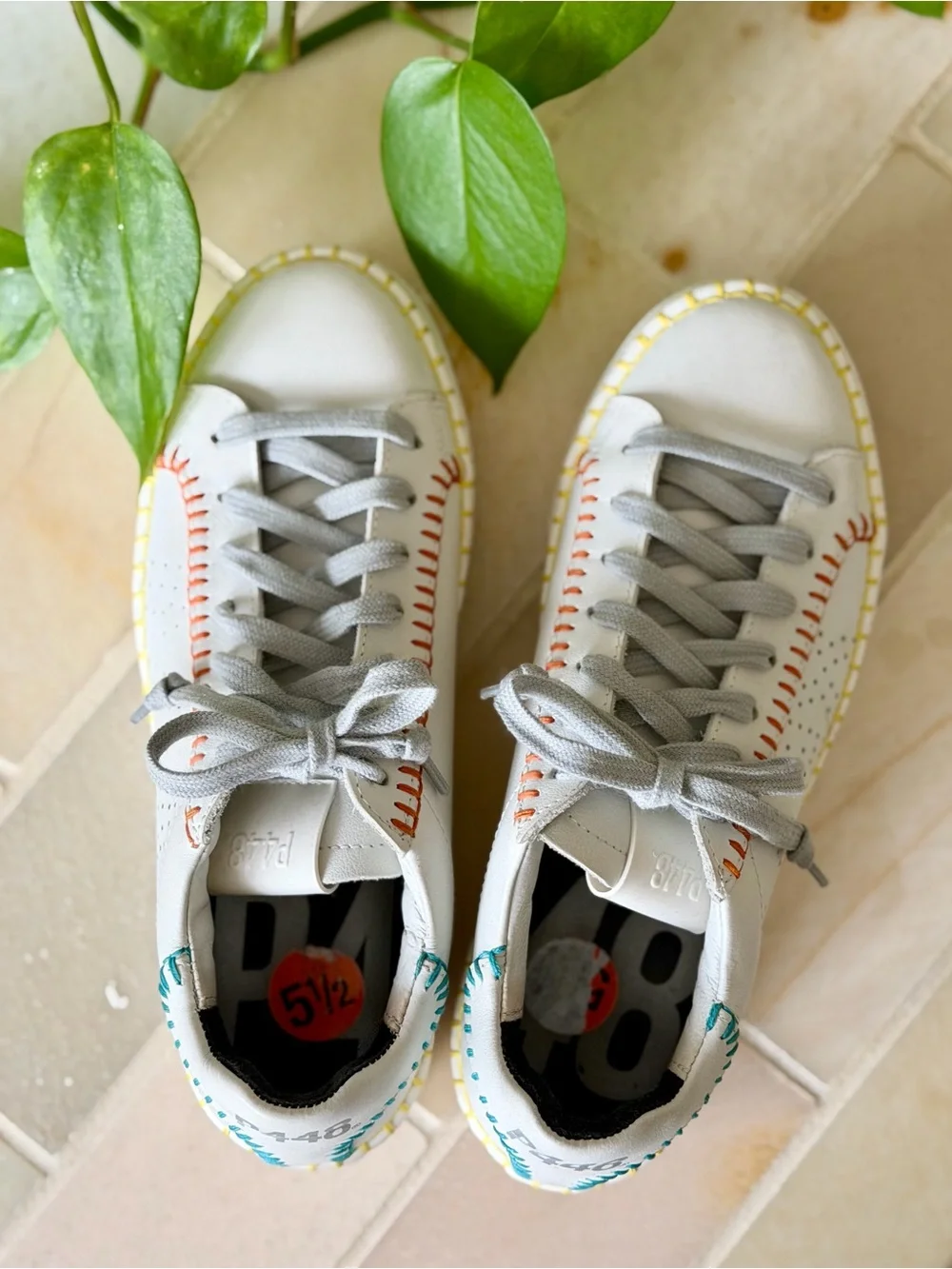 P448 Women's Thea Whip Stitch Low Top Platform Sneakers - 36 - Picture 10 of 13
